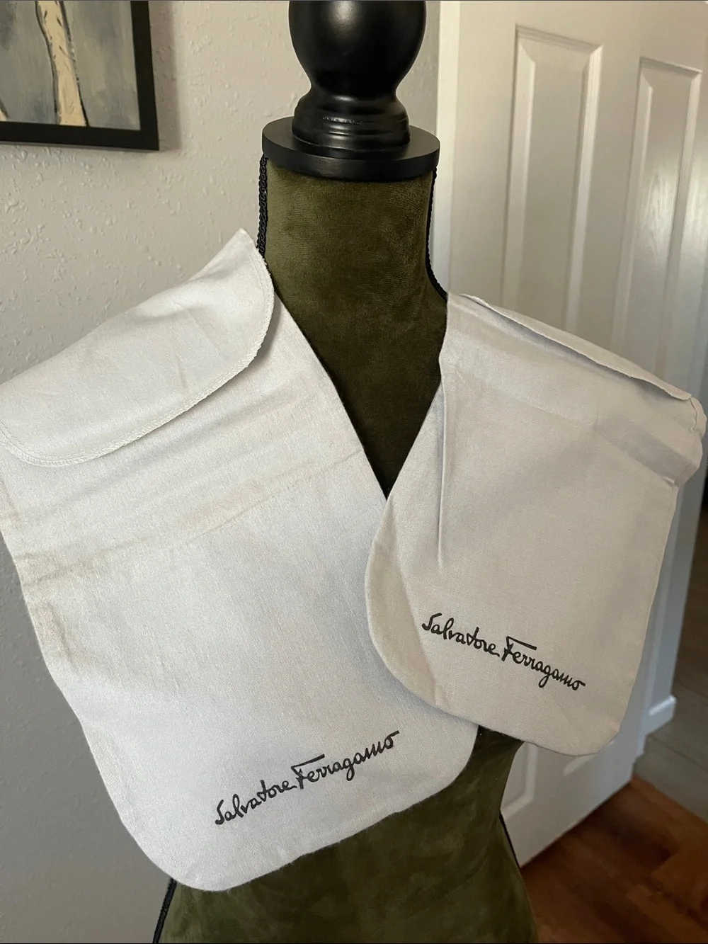 Salvatore Ferragamo Grey Fabric Dust Bags
